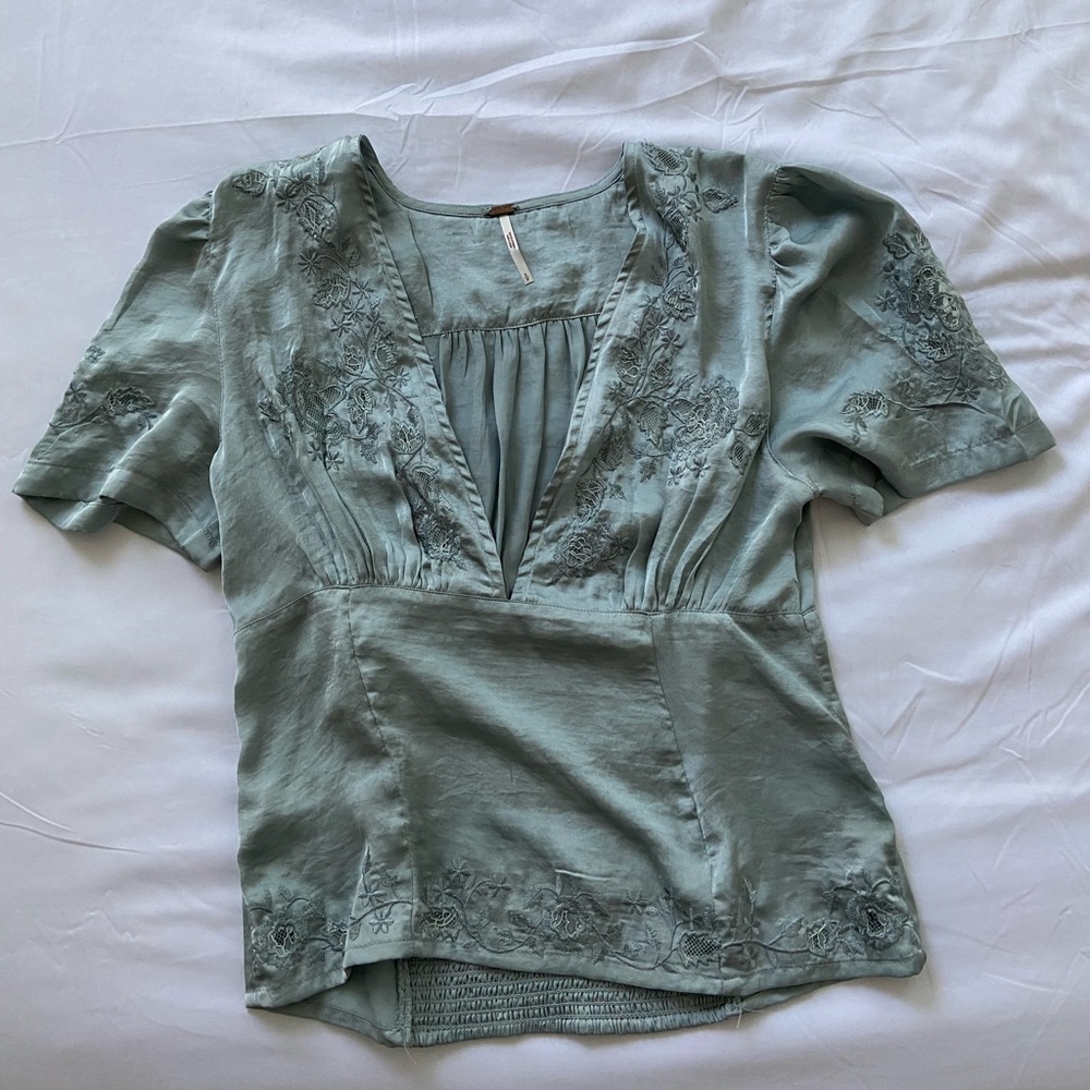 Free People Satin Blouse